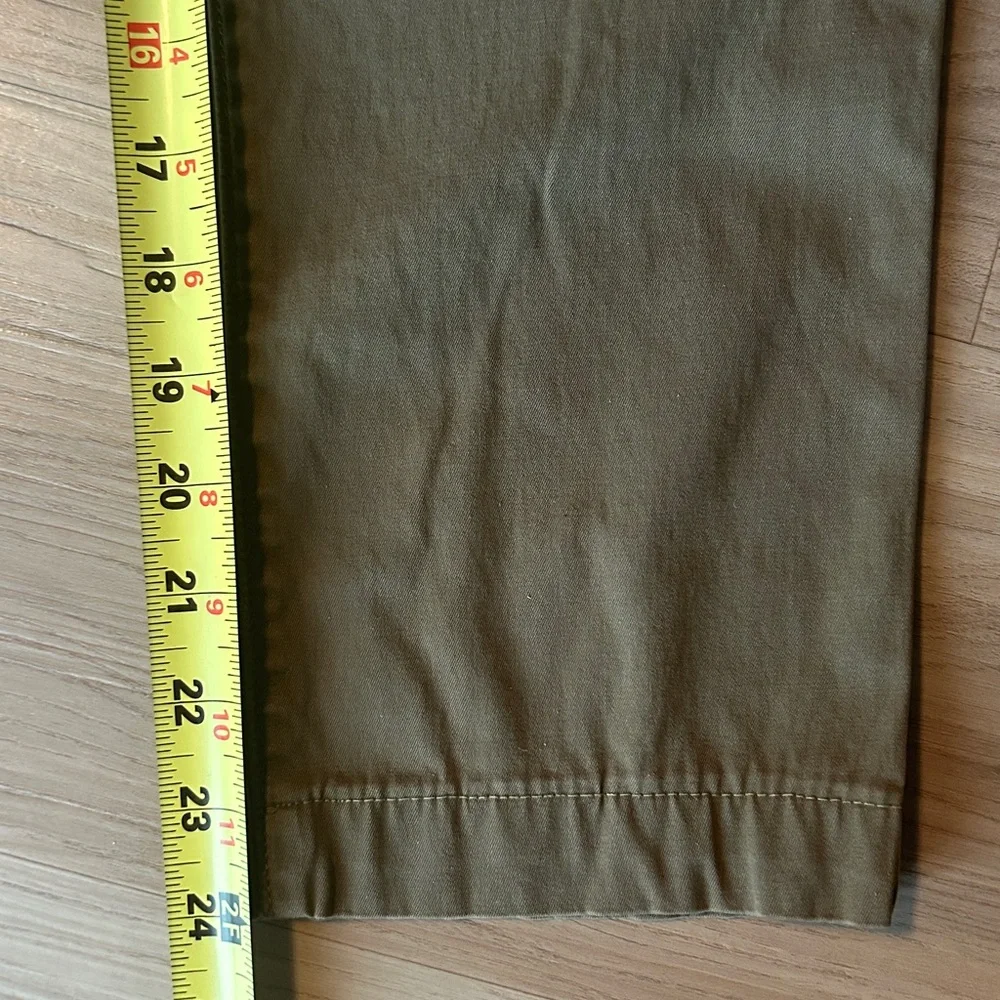 Orvis Straight Leg Women’s Pants 8 Green Neutral Zipper Cotton Stretch Casual